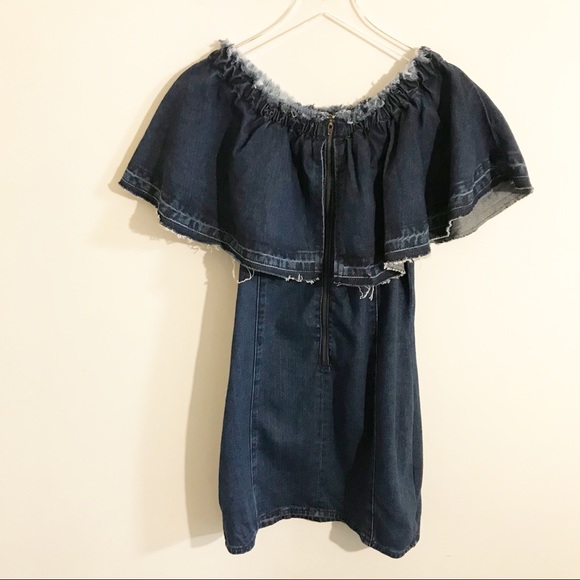 JOA Los Angelos Off Shoulder Denim Dress, Lg NWOT - Picture 7 of 8